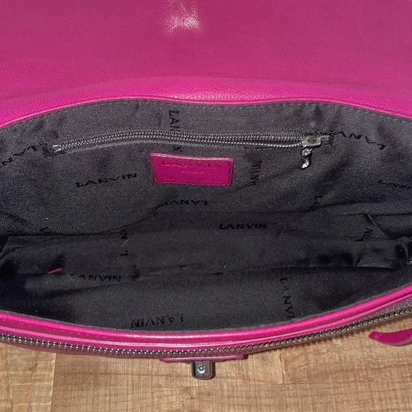 Lanvin Small Pink Leather Silver Chain Shoulder Handbag - Picture 8 of 11